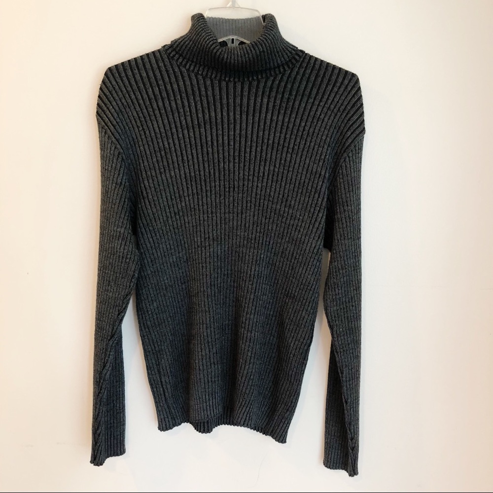 Bachrach Charcoal Ribbed Turtleneck Sweater